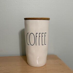 Rae Dunn Cream Coffee & Tea Canister Bundle with Wooden Lid